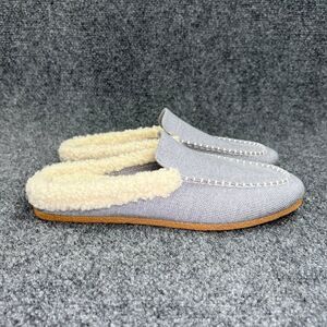 Rothy's The Scuff Slippers Women's Size 8 Blue Shearling Slip On Comfort Mules